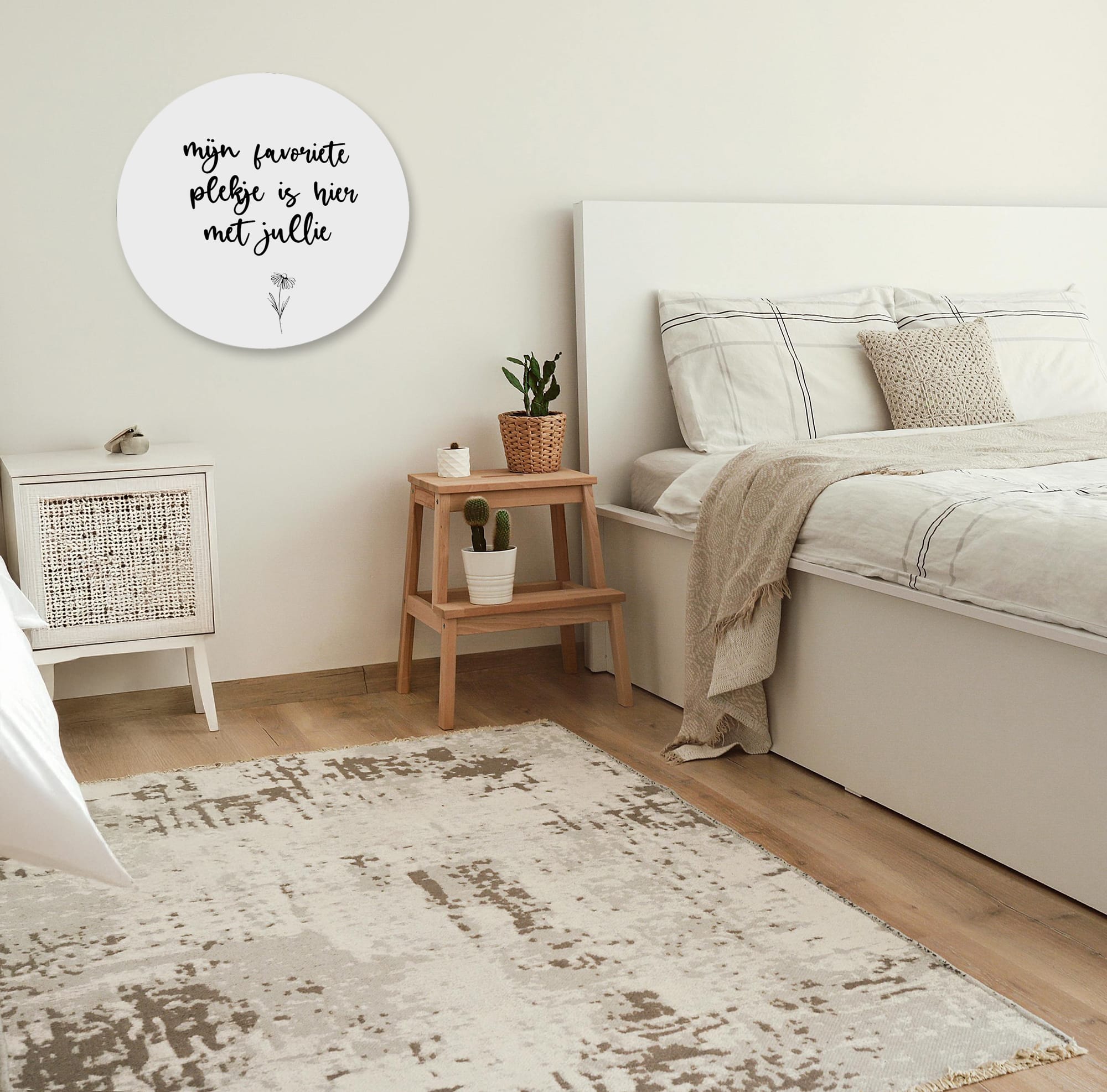Muurcirkel Wit 'Mijn Favoriete Plekje Is Hier Met Jullie'