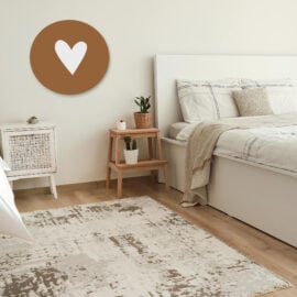 Muurcirkel wit terra 'Warm hart'