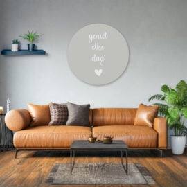 Muurcirkel beige 'Geniet Elke Dag'