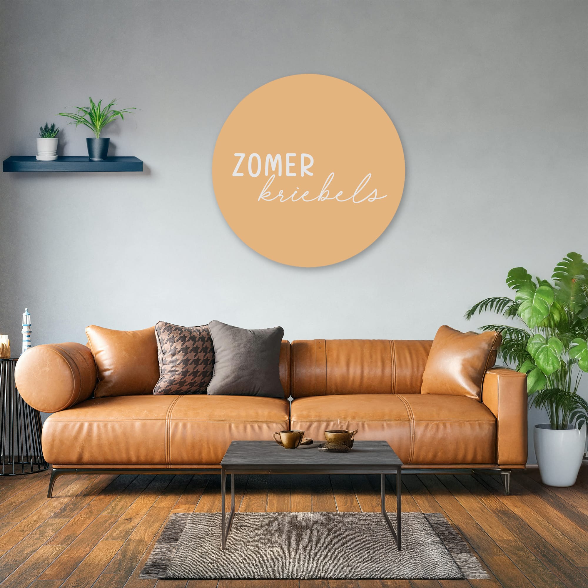 Muurcirkel geel 'Zomerkriebels' - Afbeelding 2