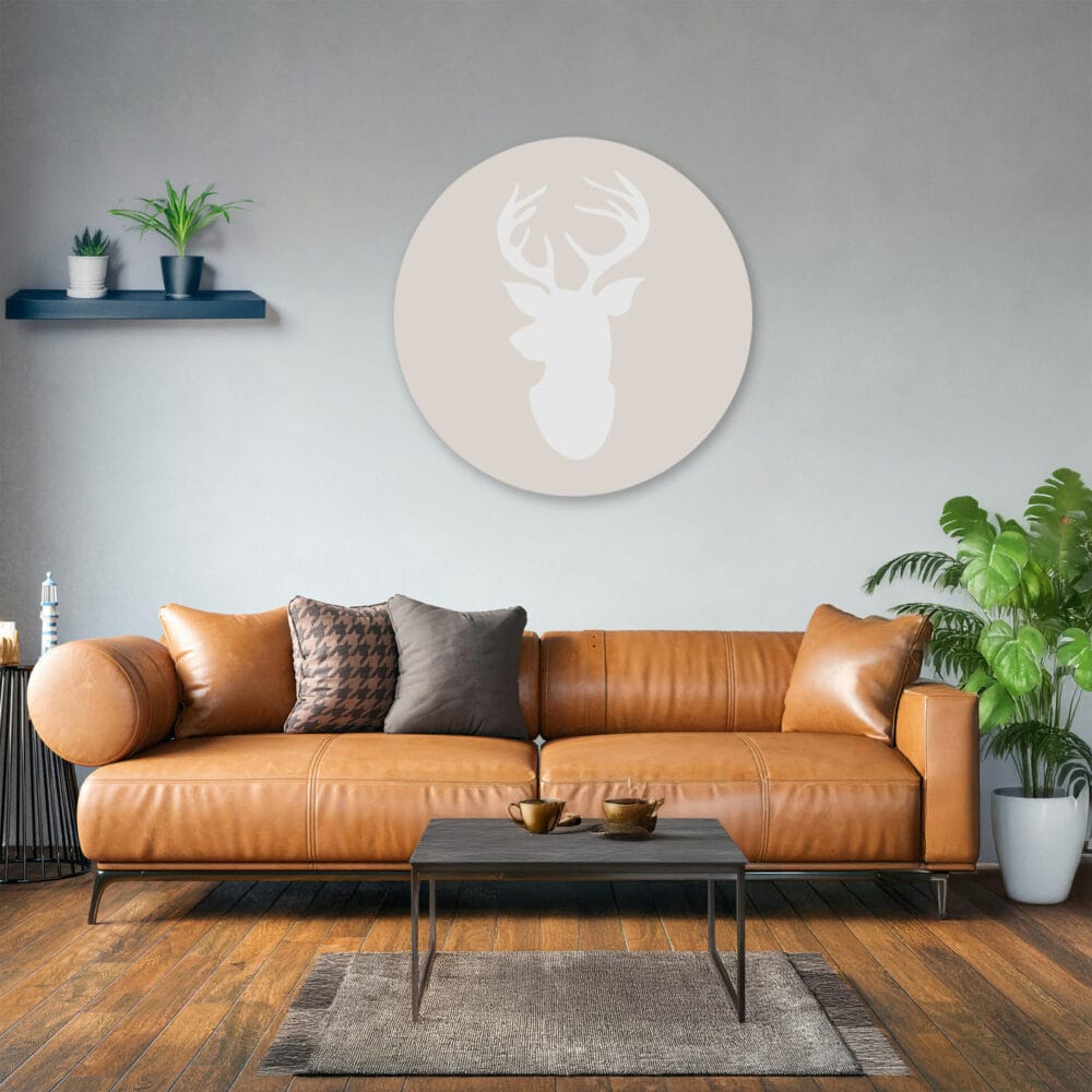 Muurcirkel Kerst Beige 'Rudolph , is it you?'