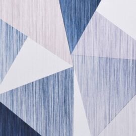 Vloerkleed 'polygon lifestyle' met print stof meerkleurig