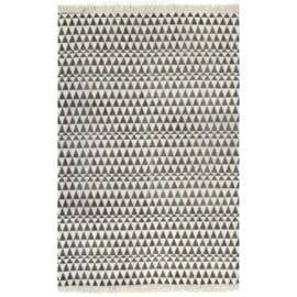 vidaXL Kelim vloerkleed met patroon 120x180 cm katoen zwart/wit