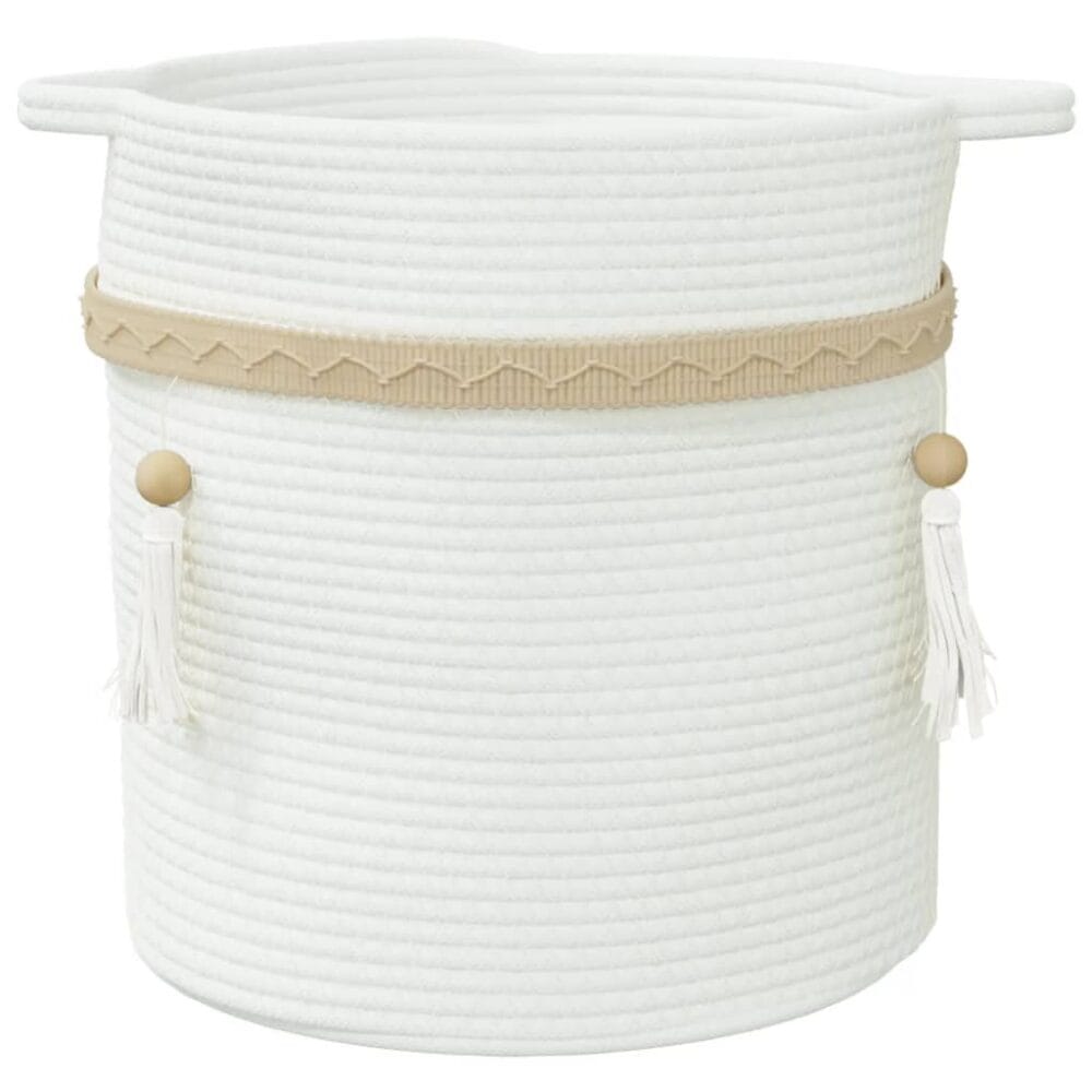 Opbergmand Ø 38x36 cm katoen wit