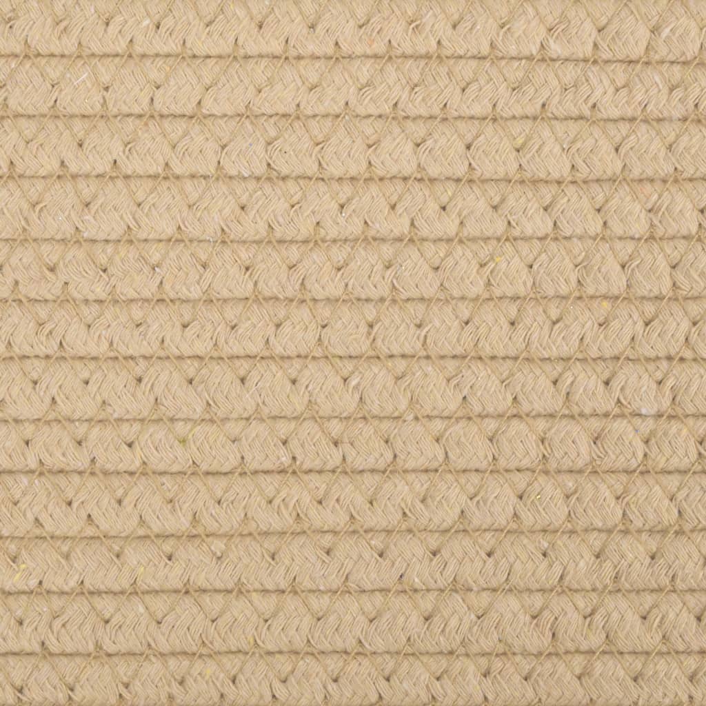 Opbergmand Ø 38x46 cm katoen bruin en wit