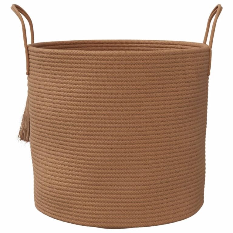 vidaXL Opbergmand met deksel 40x35 cm katoen wit en zwart, wasmand, dekenmand, speelgoedopbergmand, speelgoedmand, grote mand