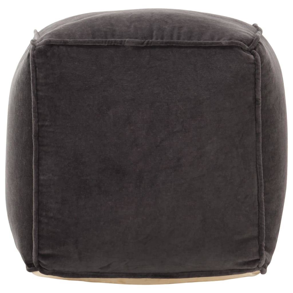 Poef 40x40x40 cm katoenfluweel antraciet