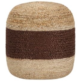 Poef handgemaakt 40x45 cm jute bruin