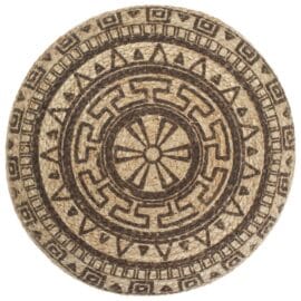 Poef handgemaakt 45x30 cm jute bruin patroon