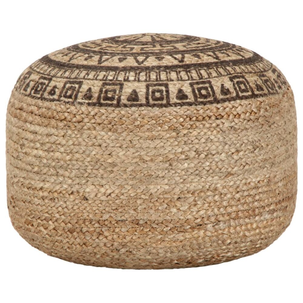 Poef handgemaakt 45x30 cm jute bruin patroon