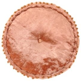 Poef rond 40x20 cm fluweel roestkleurig