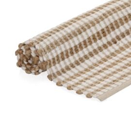 Handgeweven vloerkleed 120x180 cm van jute 'Natural soft' naturel en wit