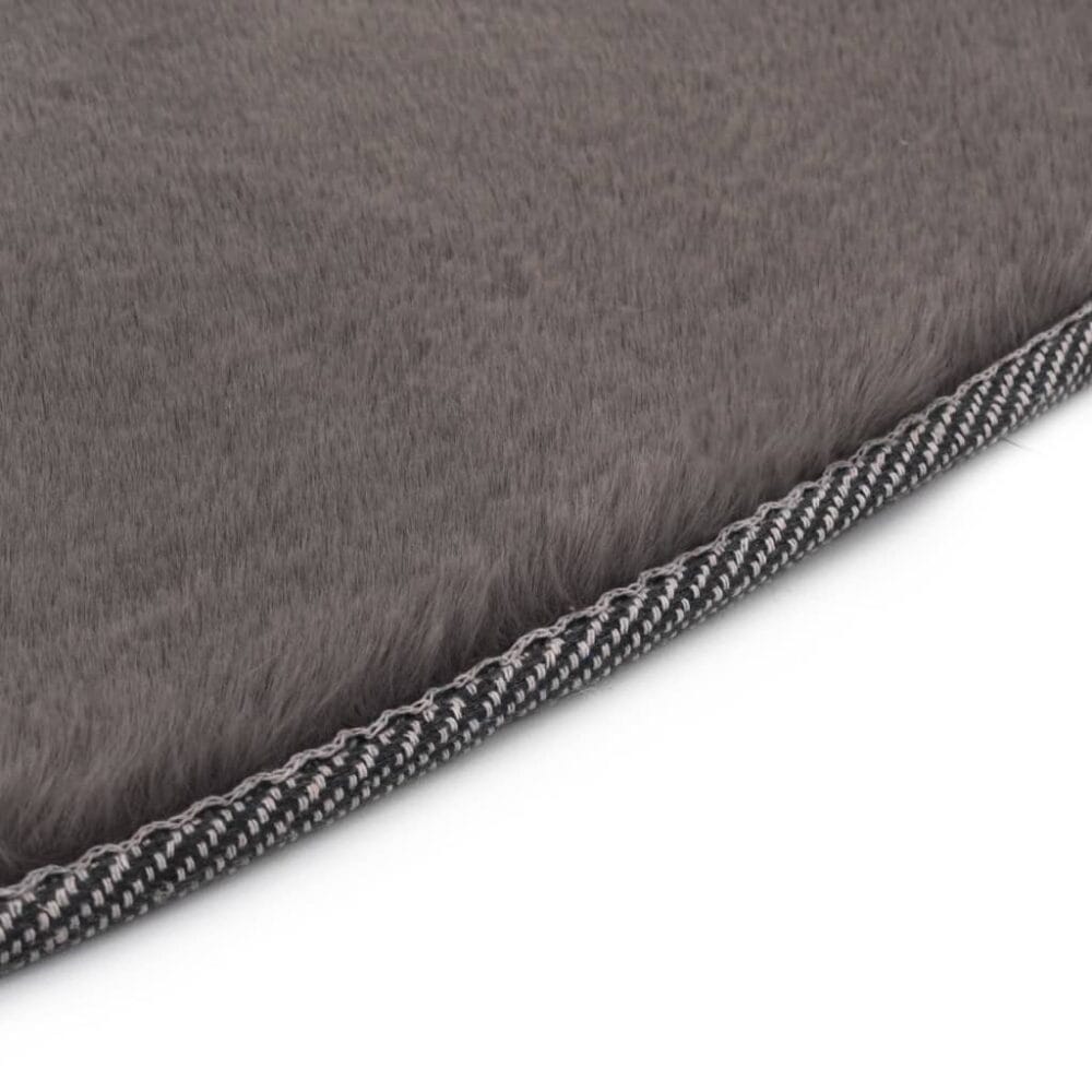 Vloerkleed 80 cm kunstkonijnenbont donkergrijs