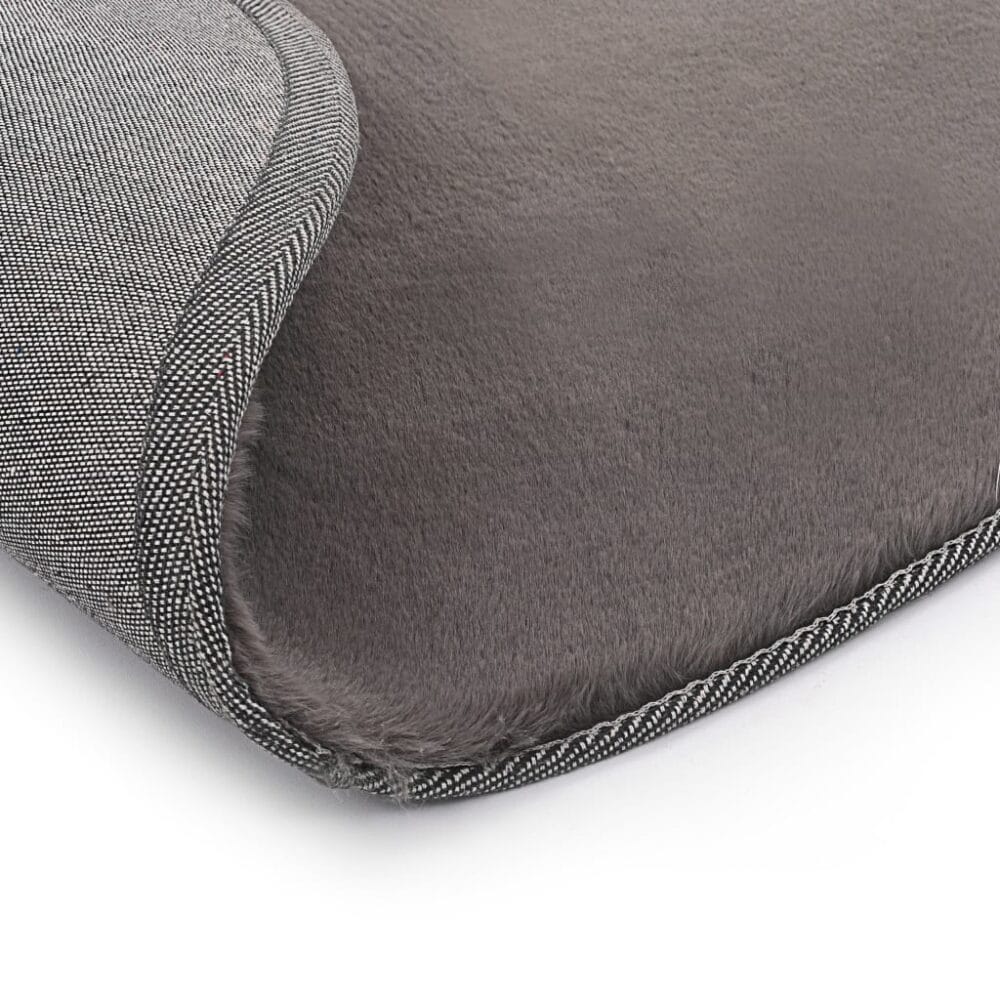 Vloerkleed 80 cm kunstkonijnenbont donkergrijs