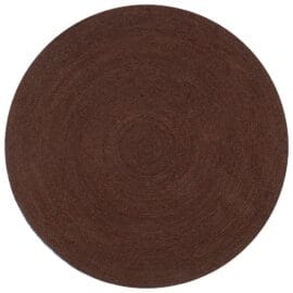 Handgemaakt bruin vloerkleed rond van jute 'Earth Soil'