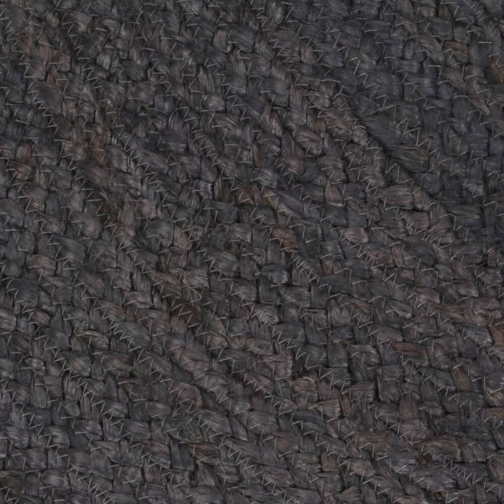 Vloerkleed rond handgemaakt van jute donkergrijs 'Earth Ash'
