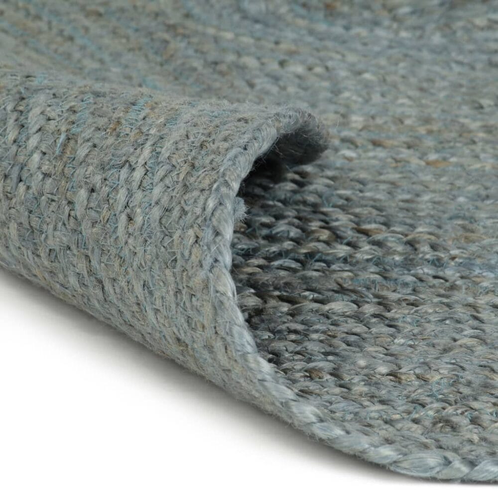 Handgemaakt olijfgroen vloerkleed rond van jute 'Earth Olive'