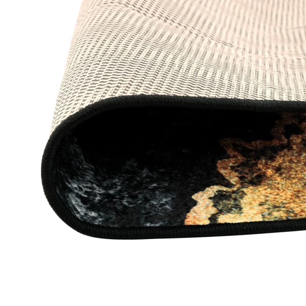 Vloerkleed meerkleurig wasbaar anti-slip Ø 120 cm 'Earthstone'