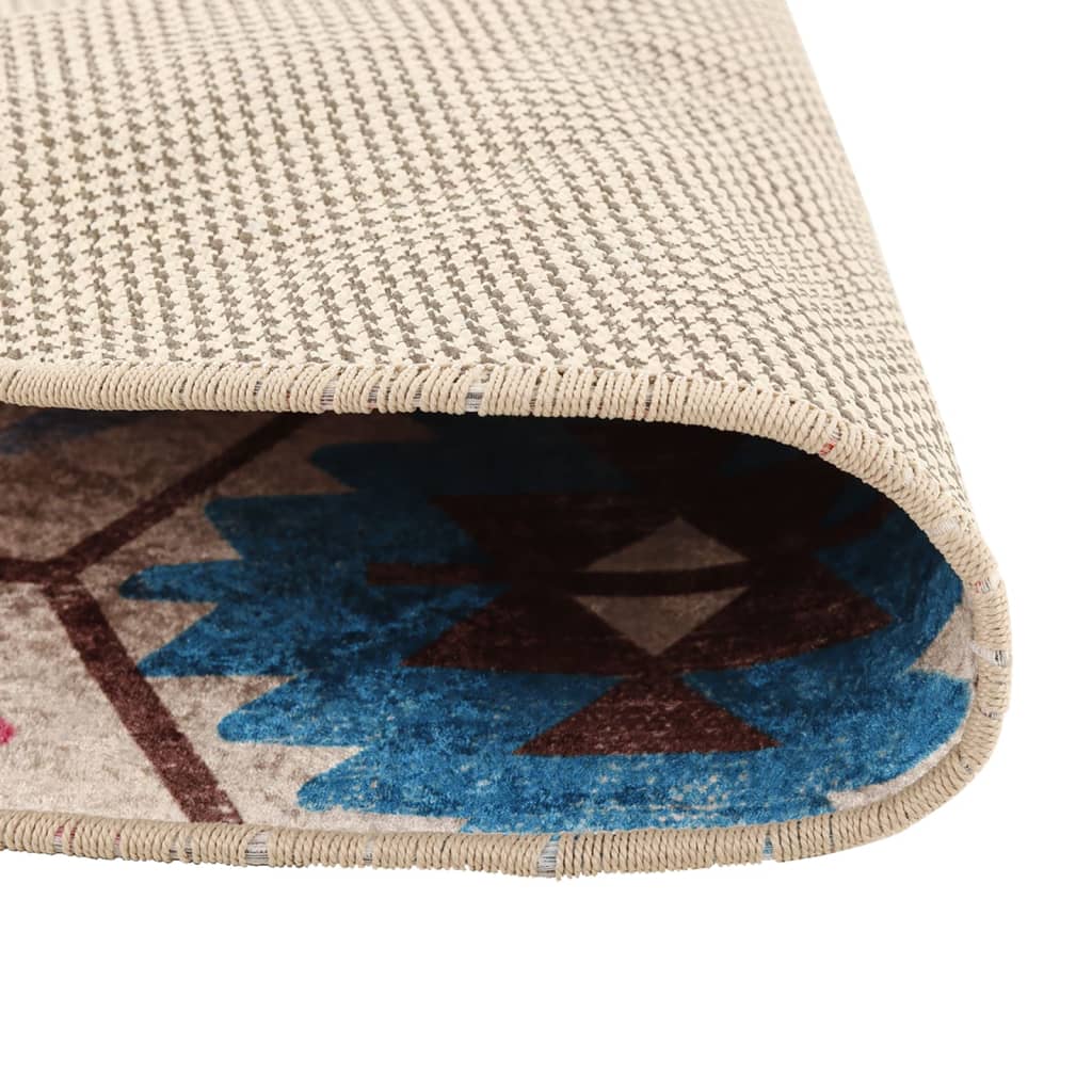 Vloerkleed wasbaar anti-slip Ø 120 cm meerkleurig