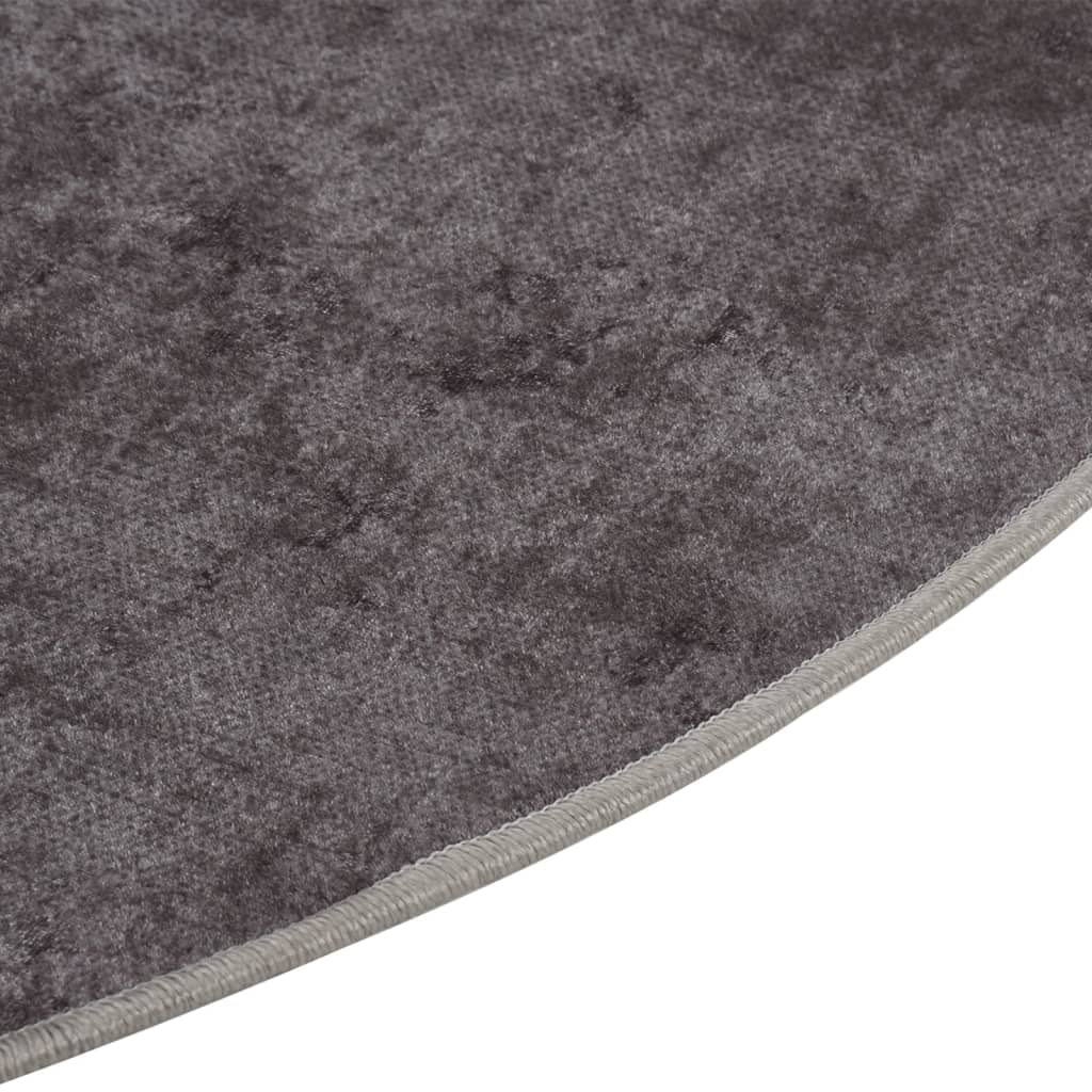 Vloerkleed wasbaar anti-slip ø120 cm antracietkleurig