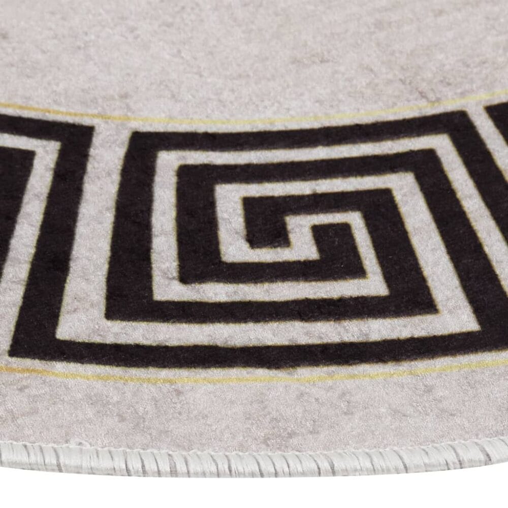Vloerkleed wasbaar anti-slip ø120 cm lichtbeige