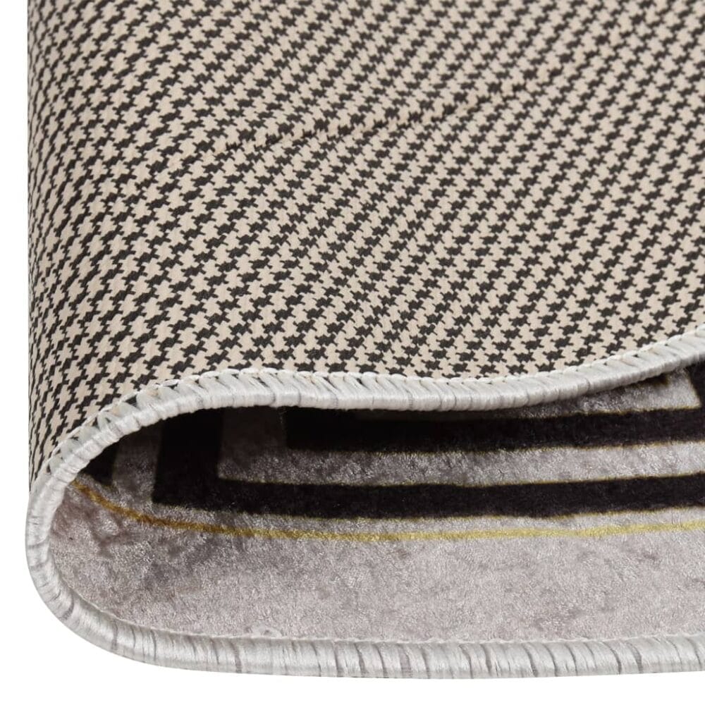 Vloerkleed wasbaar anti-slip ø120 cm lichtbeige