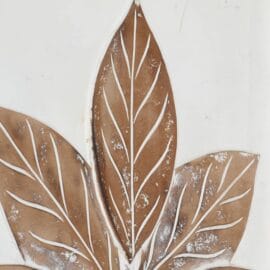 Wandpanelen decoratie 'Wooden flowers' 3 st handgesneden 40x60 cm