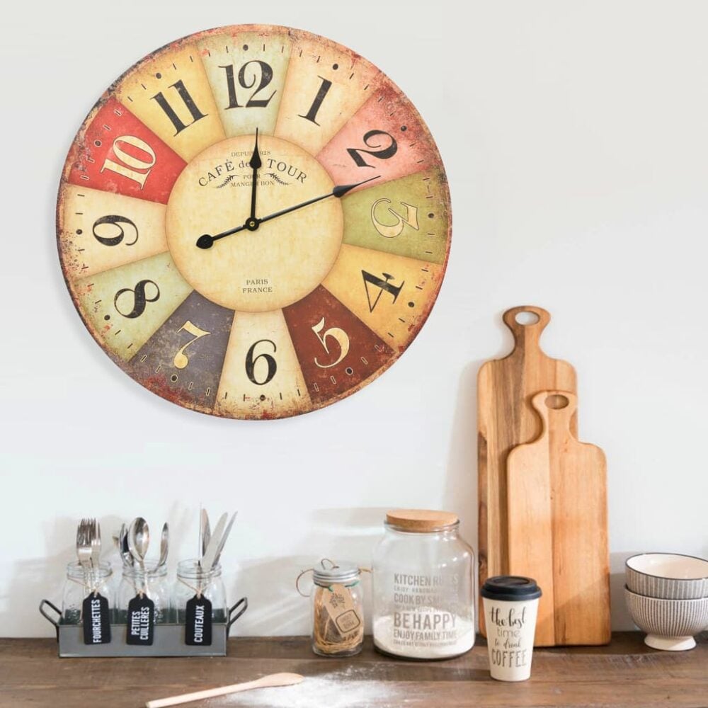 Retro wandklok 60 cm sfeerbeeld