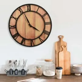 VIVILINEN Grote Wandklok 58cm Niet-tikkende Slient Klok Vintage